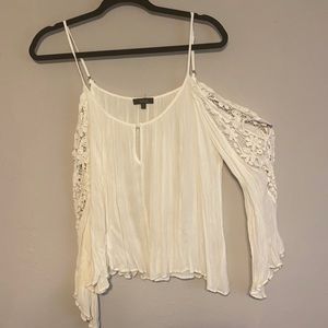 White open lace long sleeve light shirt